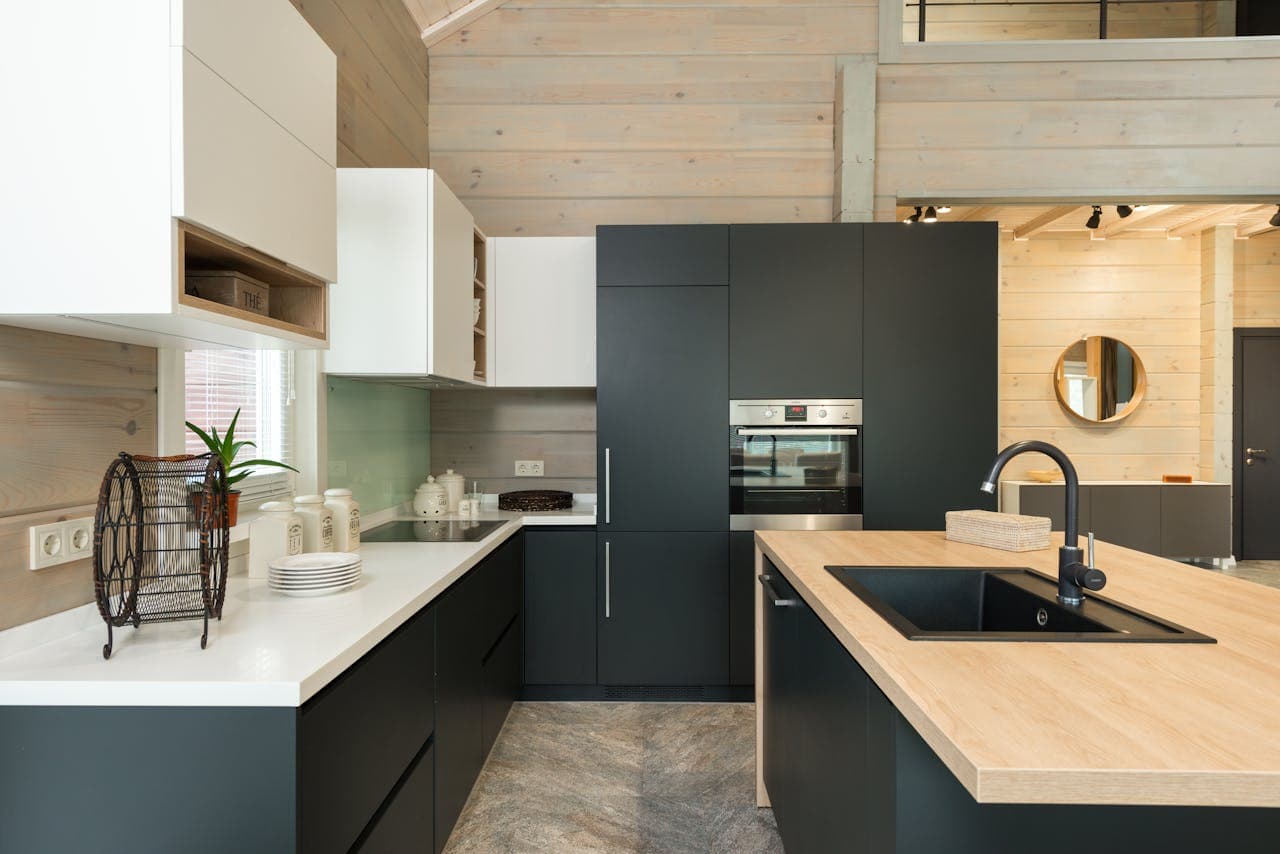 High-end white shaker cabinets in a newly renovated kitchen